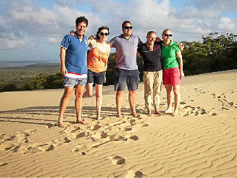Enjoying Carlo sandblow early morning (from left) Kai Ostermann, Jane Nicholson, Laughlin Rigby, Jan Foletta and Tanya Beech. Enjoying Carlo sandblow early morning (from left) Kai Ostermann, Jane Nicholson, Laughlin Rigby, Jan Foletta and Tanya Beech.
